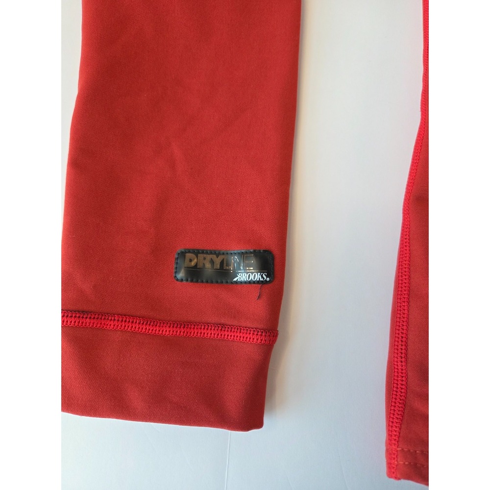 Brooks Running Jacket Womens Large Red Athletic Dry Layer Pullover 1/4 Zip Gym - Picture 8 of 8
